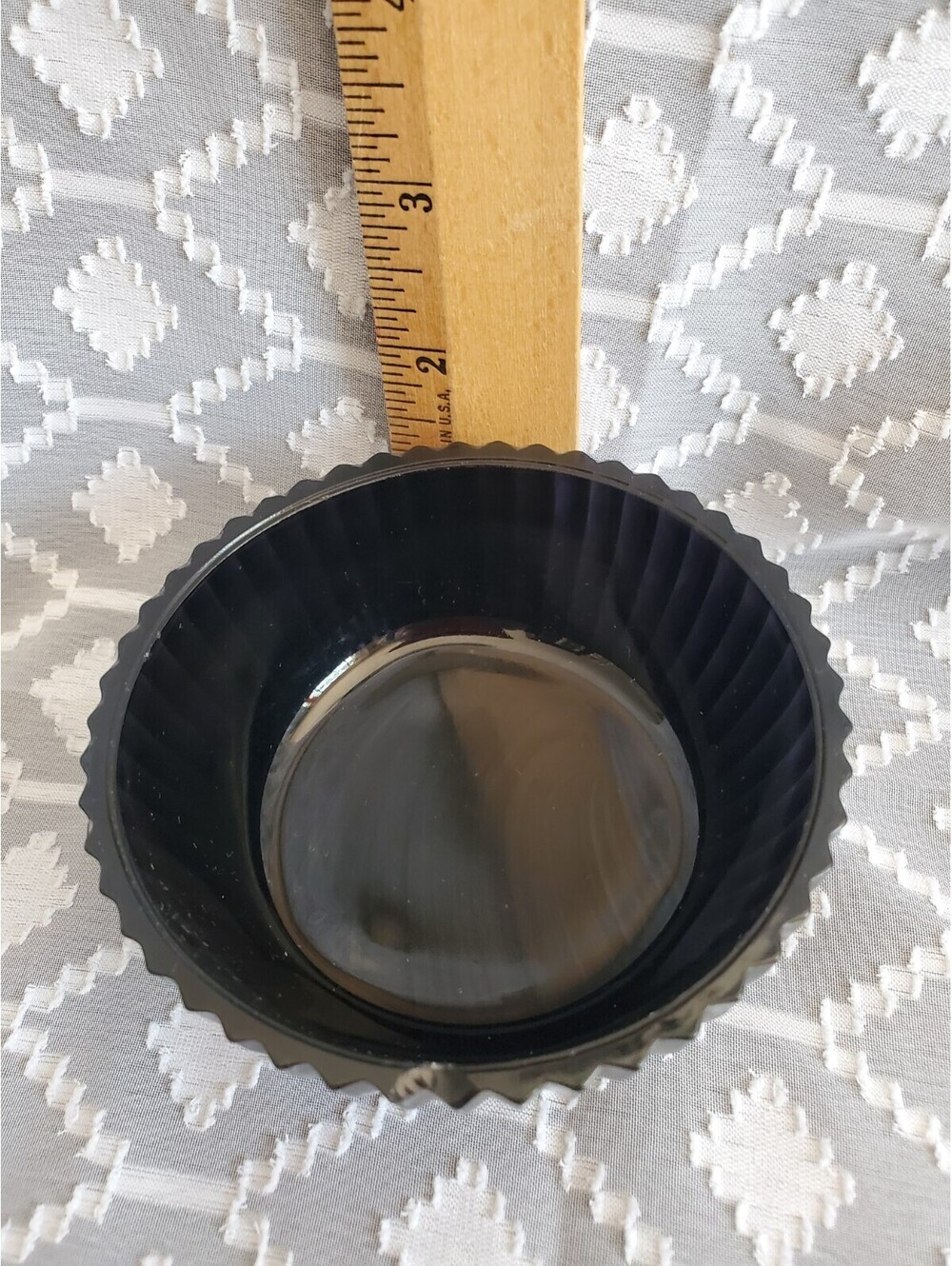 Vtg L E Smith Small Ribbed Custard Cup,black Amethyst